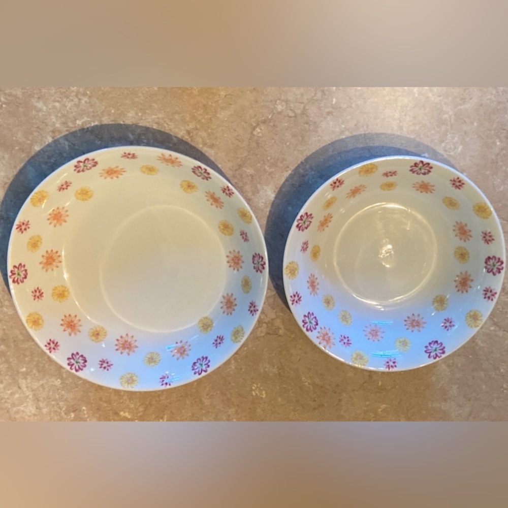 Vintage Strawflower Colorful Bowl Set-GentlyUsed-No Chips/Cracks,SmallScratches🎄